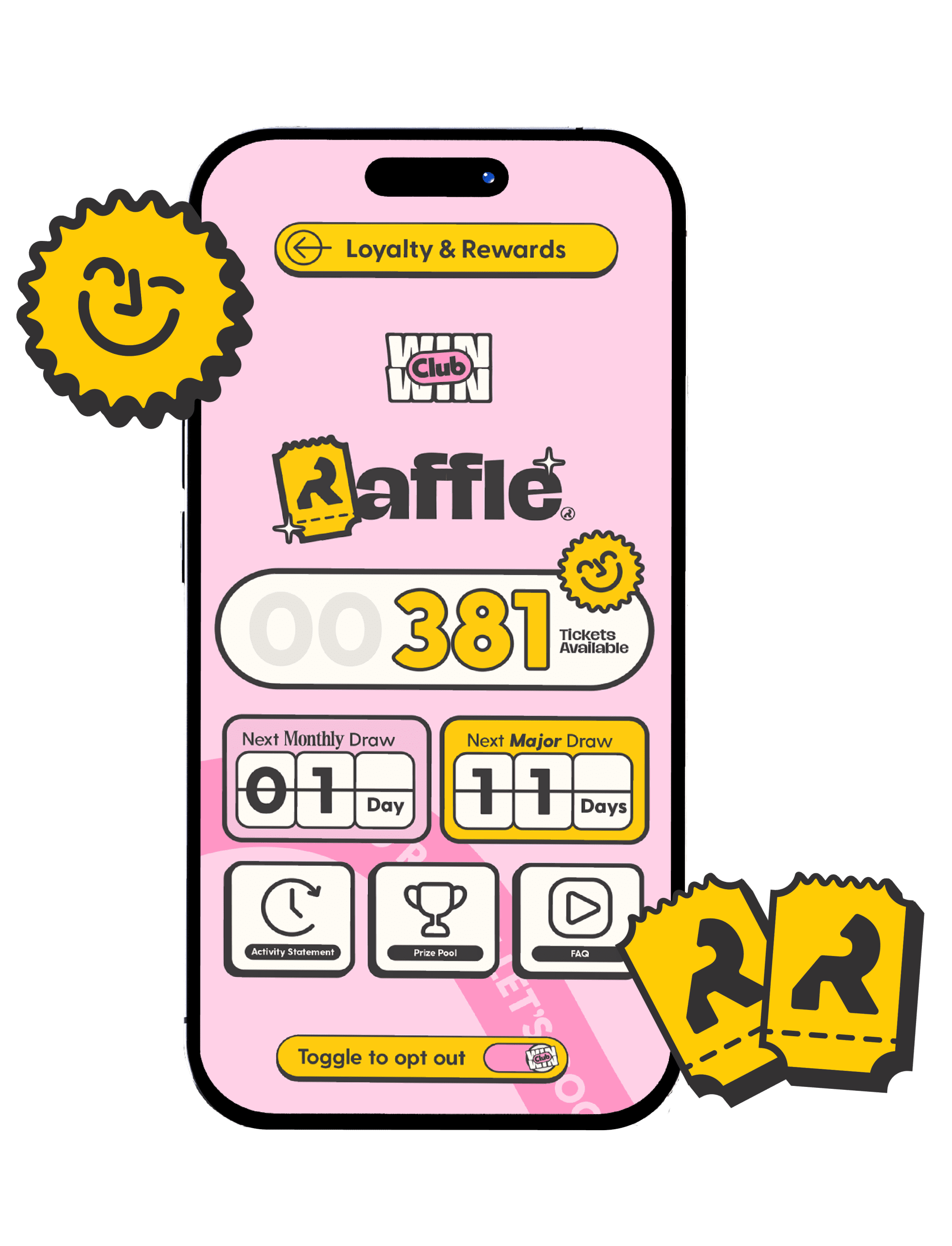 Raffle Phone Mockup