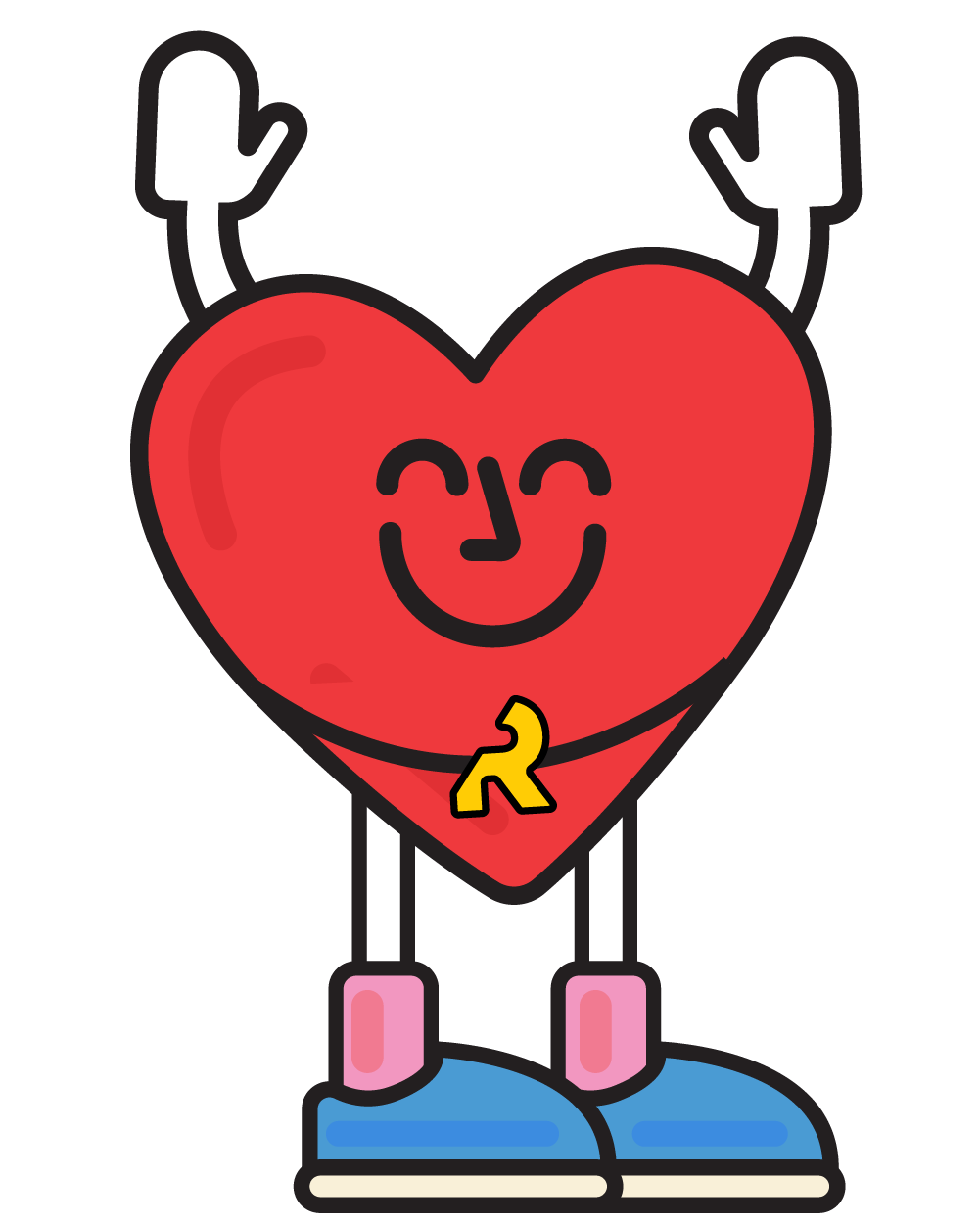 Revo Foundation heart mascot